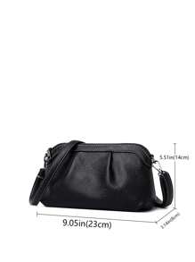 1pc Solid Color Simple Crossbody Bag For Women's Daily Use, Phone & Wallet Holder Included
