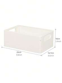 Plastic Storage Box Foldable Stackable Desk Organizer Bin Case for Pens Books School Office Household - White - View 2