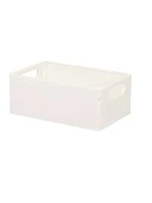 Plastic Storage Box Foldable Stackable Desk Organizer Bin Case for Pens Books School Office Household - White - View 1