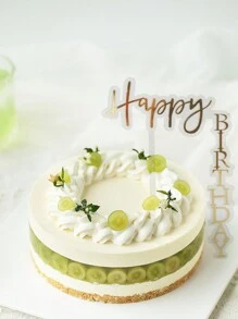 1 件壓克力生日蛋糕裝飾,帶有生日快樂字樣,適用於烘焙裝飾和派對用品 - 金色 - 查看 1