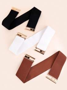 1 件/3 件金属扣弹性腰带，适合女士夏季、秋季、万圣节 - 彩色 - 查看 4