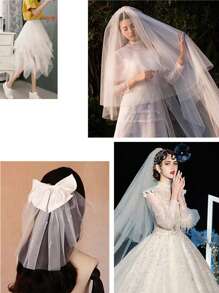 1 件白色透明網狀透明裝飾布料 - 白色 - 查看 4