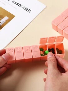 1 件 7 格收納盒,一週藥盒,點字藥盒藥盒,維生素魚油補充收納盒,旅行便攜式藥盒,家庭必備,粉紅色。藥盒藥盒藥盒收納盒