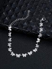 1pc Exquisite Elegant Silver Butterfly Bracelet Women's Versatile Ins Style Accessories - Silver - View 4