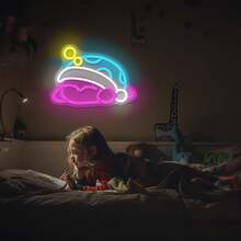 卡通霓虹燈標誌 Led 壁燈裝飾女孩臥室、遊戲室、派對、usb 供電、聖誕生日禮物