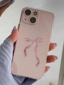 Ốp lưng điện thoại Valentine 1 chiếc trong suốt họa tiết nơ hồng nghệ thuật chống rơi, chất liệu TPU cao cấp, bao phủ toàn bộ, tương thích với iPhone, chống nước, chống sốc, chống trầy xước - Trong sáng - Xem 2