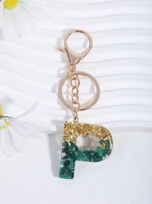 派对 1 件女士孔雀石水晶树脂滴胶英文字母吊坠适用于包包配饰、钥匙扣、礼物汽车配饰包包饰品学院风可爱哥特 Y2k - 綠色 - 查看 18