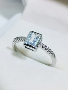 1枚時尚簡約橢圓形戒指,男女通用,適合婚禮/訂婚/生日/派對禮物