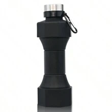 1 件 650 毫升可重複使用可折疊矽膠水瓶,不含 Bpa,適合旅行、跑步、健身、露營和遠足,輕便耐用,黑色