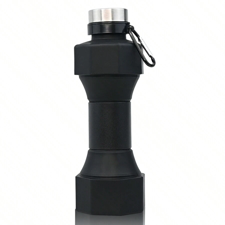 1 件 650 毫升可重複使用可折疊矽膠水瓶,不含 Bpa,適合旅行、跑步、健身、露營和遠足,輕便耐用,黑色