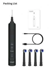 Mornwell Deep Clean Rotating Electric Toothbrush, 3 Cleaning Modes Rechargeable Electric Powered Toothbrushes With 2 Minute Timer & 4 Replacement Heads, 1pc Waterproof Electric Teeth Brush For Daily Use - Black - View 9