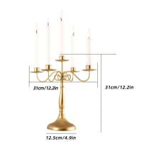 1pc Vintage Gold Metal Candlestick - Three/Five Arm Candle Holder For Formal Events, Weddings, Churches, Festivals, - Decorative Cone Candle Holder For Decorative Table,Room Decor,Gifts Birthday Graduation