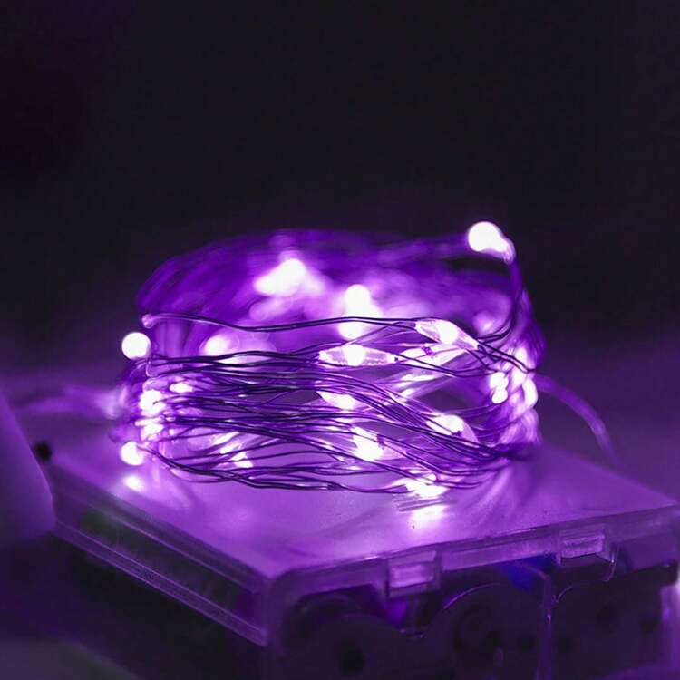 Battery Operated Purple Copper Wire Led String Lights For Flower Cake Decoration, Festival Decoration - Purple - View 1