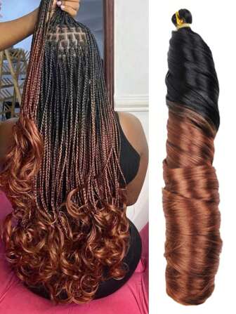 1pc Synthetic French Curly Wig, Black/Brown Spiral Curl Crochet Wig, High Temperature Fluffy Wavy Wig, Suitable For Women's Daily, Festival And Cosplay, Also Applicable For Halloween And Christmas