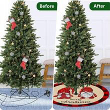 聖誕裝飾用品,一次性聖誕樹裙,創意精美印花,聖誕樹底部裝飾,35.4 英寸*35.4 英寸 - 彩色 - 查看 5