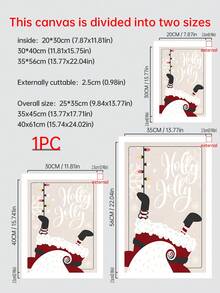 1個聖誕畫廊聖誕老人,有趣的聖誕禮物,現代聖誕壁畫,聖誕老人倒吊在煙囪上,無框帆布印刷 - 彩色 - 查看 2