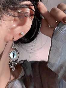 1對眼睛系列耳環,個性設計,奇怪的耳釘,高端聲明項鍊,適合喜愛復古風格的女性