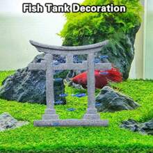 1 件砂岩仿石鳥居門水族箱裝飾 - 非常適合魚缸和水生迷你景觀,適合園藝、模型建築、微型展示 - 淺灰色 - 查看 11