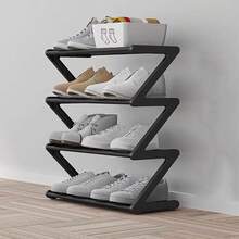 1pc Simple Home Bedroom Shoe Rack Fabric Assembly Shoes Shelf, Dormitory Multi-layer Storage Shelf - Black - View 2