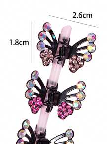 18 件/套女孩蝴蝶水鑽髮夾,迷你髮夾