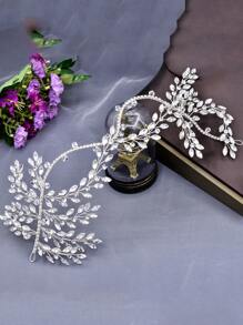 A Rhinestone Bridal Tiara Boho - Silver - View 10