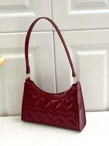Solid Color Heart Shaped Minimalist Lightweight Shoulder Bag , Burgundy Bag, Bag, & New Year Ideal Gift