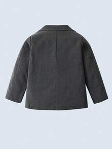 BOARNSEORL Bộ vest nam 2 món cho bé trai, áo khoác xám kèm nơ và quần, thời trang và sành điệu cho tiệc sinh nhật, đám cưới, mùa thu/đông - Màu xám đen - Xem 6