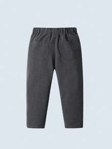 BOARNSEORL Bộ vest nam 2 món cho bé trai, áo khoác xám kèm nơ và quần, thời trang và sành điệu cho tiệc sinh nhật, đám cưới, mùa thu/đông - Màu xám đen - Xem 4