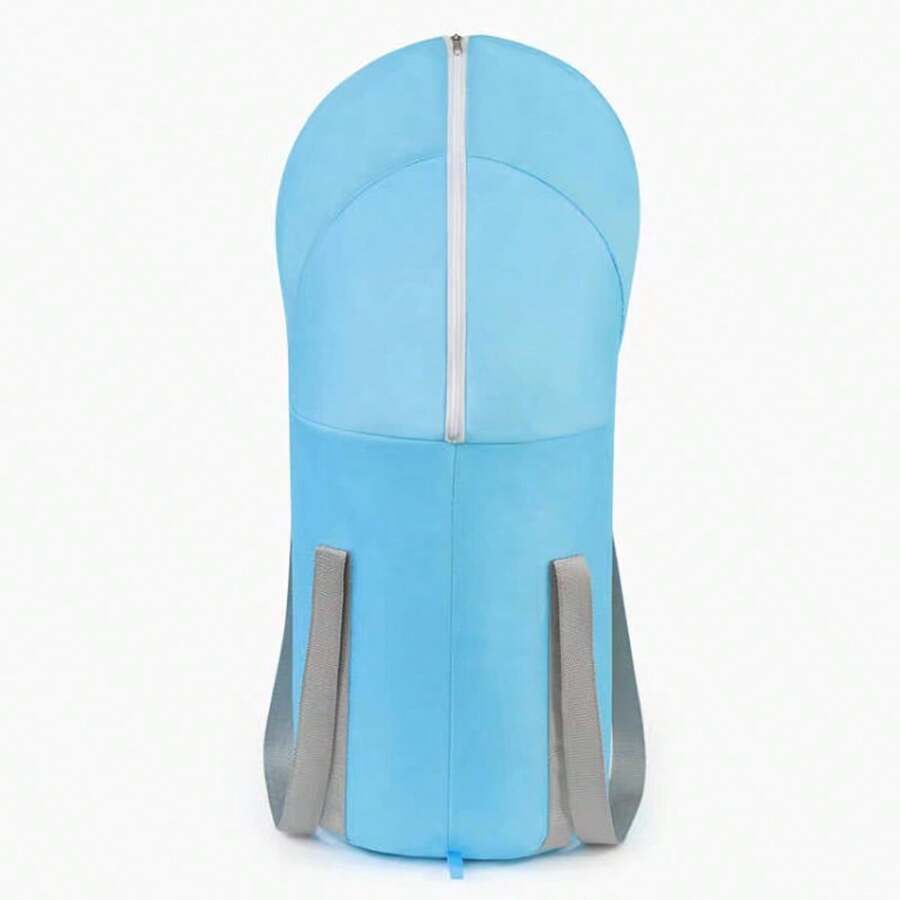 1個便攜式可折疊足浴桶,膝蓋高度帶加厚鋁膜足浸袋,多功能洗滌盆,含藍色存儲袋