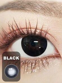 1 对（2 片）彩色美容隐形眼镜 14.5 毫米自然眼隐形眼镜，时尚女士柔软自然色眼镜，6 个月 - 黑色 - 查看 7