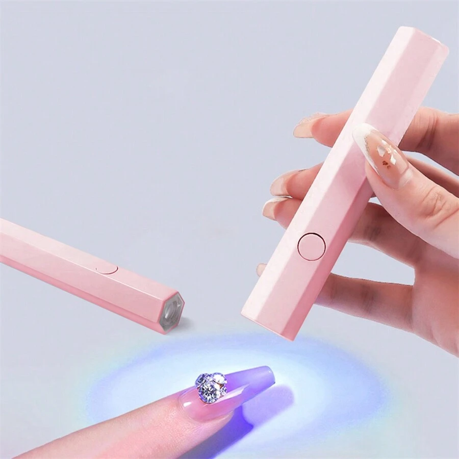 Ciri美甲燈光療機帶3個uv Led 3w凝膠護理指甲烘乾器美甲工具可充電美容院設備uv燈 - 粉色 - 查看 1