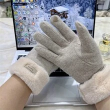 女冬季手套,雙層加厚防風保暖手套,時尚休閒戶外活動