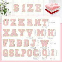 1 件闪光雪尼尔字母数字补丁，熨烫字母 A-Z 补丁，熨烫数字 0-9 补丁，装饰性修补绣花补丁个性化缝制补丁用于修补衣服帽子衬衫鞋子牛仔裤包，字母布补丁用于团队服装装饰（粉色） - 粉色 - 查看 5