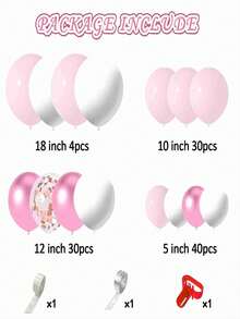 107 cái/bộ Màu hồng Sinh nhật Lễ cưới Bộ Bong Bóng Vòng Hoa Party - Hồng - Xem 2