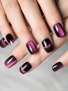 JIEYAN 升級你的風格!24入組時尚混搭法式和貓眼指甲藝術套裝,包括果凍彩釉和指甲銼,適用於女性和女孩 - 彩色 - 查看 1