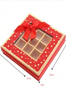 1pc 25-grid Chocolate Box Romantic Birthday Valentine's Day Gift Chocolate Packaging Gift Box - Red - View 3