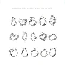 感恩節火雞形不銹鋼餅乾切割模,附松鼠和南瓜形狀餅乾和蛋糕模具,烘焙工具 - 銀色 - 查看 6