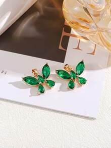 2 件裝新款時尚復古綠色水晶蝴蝶吊墜適合 Diy 項鍊、手鍊