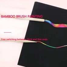 1pc Large Scratch Painting Book For Diy, Colorful Drawing & Doodling, Puzzle Scratch Paper, For Birthday Party & Festival, Easy Painting Tool - Black - View 6