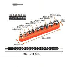 21pcs Multi-functional Screwdriver Bits Set Including Flexible Extension Shaft, Universal Joint, And Extended Connecting Rod For Electric Drill - Multicolor - View 2