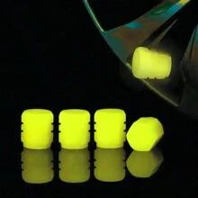 4pcs Fluorescent Night Glowing Decors For Car, Motorcycle, Bicycle - Tyre Hub Luminous Valve Caps