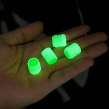 4pcs Fluorescent Night Glowing Decors For Car, Motorcycle, Bicycle - Tyre Hub Luminous Valve Caps