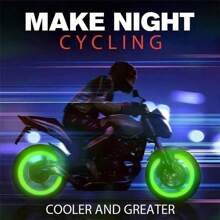 4pcs Fluorescent Night Glowing Decors For Car, Motorcycle, Bicycle - Tyre Hub Luminous Valve Caps