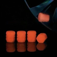 4pcs Fluorescent Night Glowing Decors For Car, Motorcycle, Bicycle - Tyre Hub Luminous Valve Caps