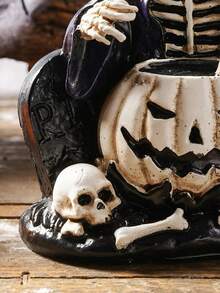 1件骷髏頭裝飾物,適用於派對和節日氛圍,鬼屋、幽靈屋、神秘、恐怖道具展示 - 彩色 - 查看 3