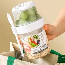 Taza Portátil Para Ensalada - Blanco - Ver 3