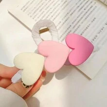 可愛心型髮夾，2023年新款設計女士大號髮夾頭飾，夏季必備 - 彩色 - 查看 4