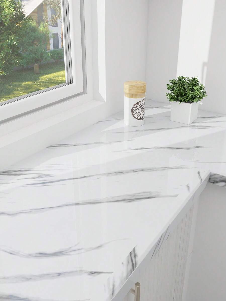 1 Roll 40cm Wide Self-adhesive Kitchen Waterproof And Oil-proof Sticker - Black and White - View 1