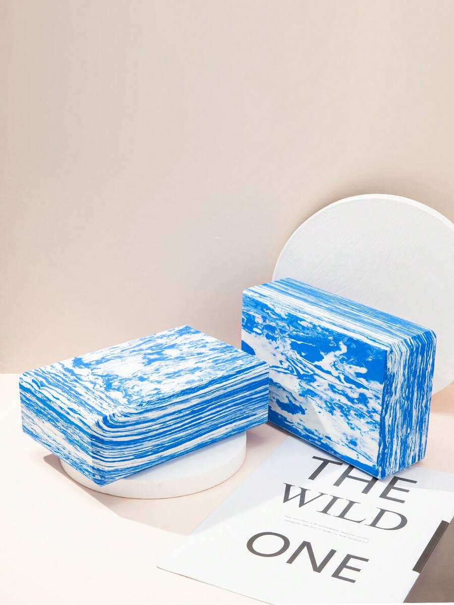 Ladrillo De Yoga Azul Y Blanco - Azul - Ver 1