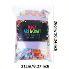 1200+兒童手工diy玩具套裝創意eva珠彩色管摺紙剪裁玩具幼稚園美術工藝玩具 - 彩色 - 查看 5